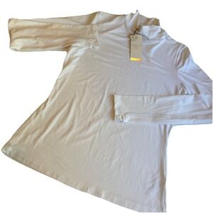Calia UV Golf Mock Turtleneck Pure White Wicking Cooling Women's MEDIUM